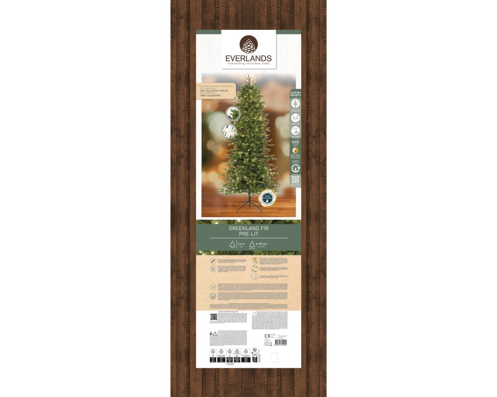 Greenland Fir kunstkerstboom 240xø109cm | groen met 640 LED lampjes