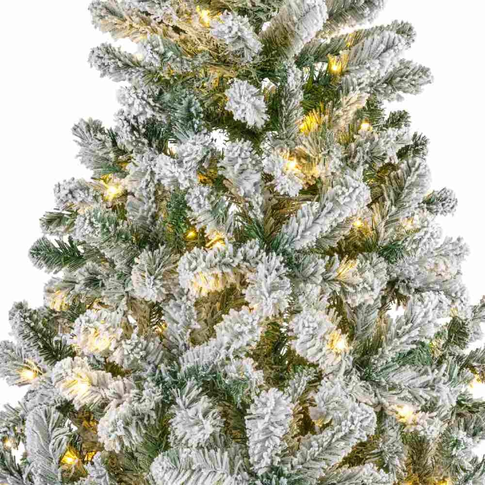 Imperial Pine kunstkerstboom 180xø117cm | wit/met sneeuw met 260 LED lampjes