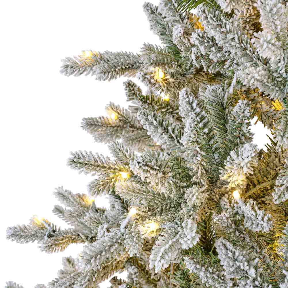 Allison Pine Snowy kunstkerstboom 180xø112cm | wit/met sneeuw met 320 LED lampjes