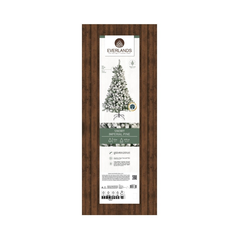 Imperial Pine kunstkerstboom 150xø97cm | wit/met sneeuw