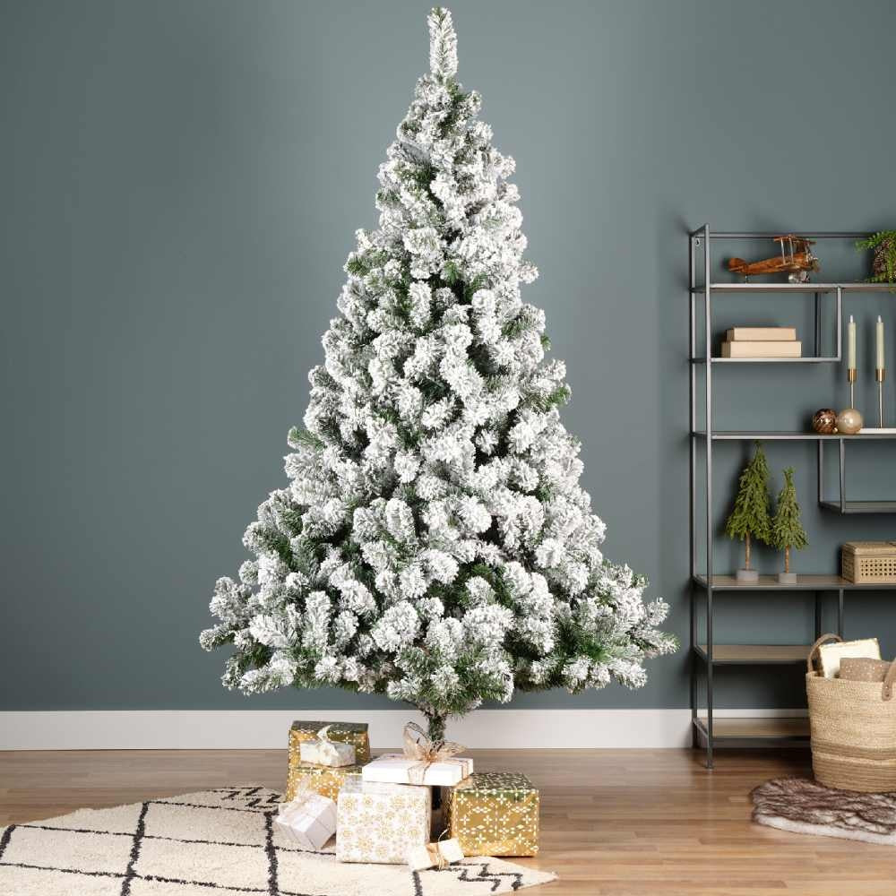 Imperial Pine kunstkerstboom 180xø117cm | wit/met sneeuw
