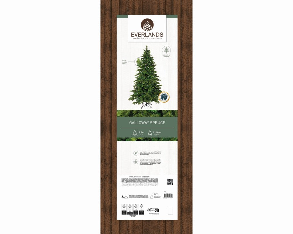 Galloway Spruce kunstkerstboom 150xø106cm | groen
