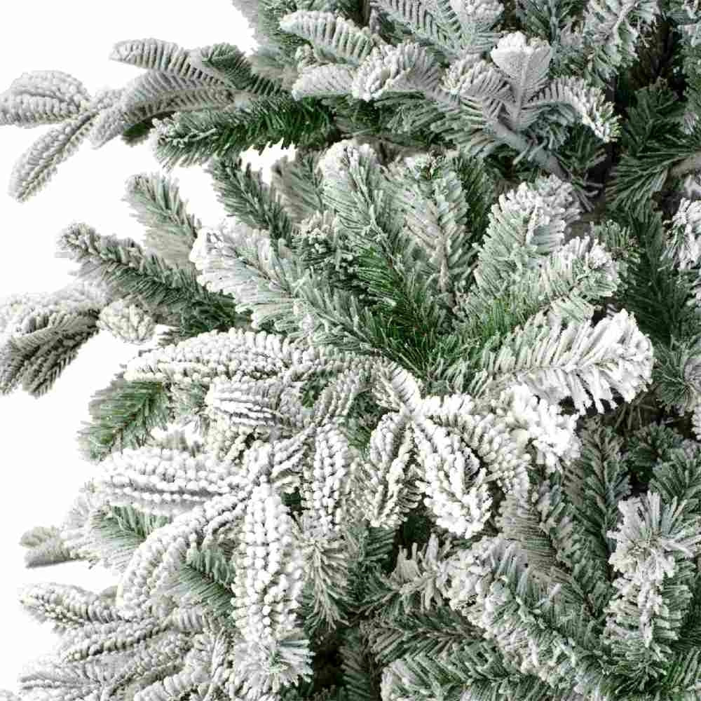 Balsamea Fir kunstkerstboom 180xø115cm | wit/met sneeuw