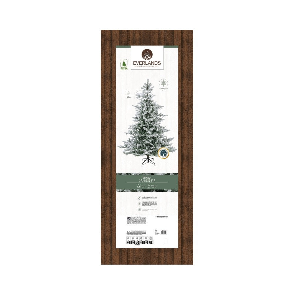 Grandis kunstkerstboom 450xø250cm | wit/met sneeuw