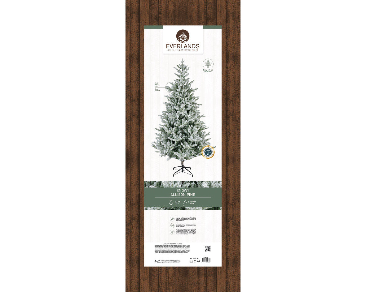 Allison Pine Snowy kunstkerstboom 240xø152cm | wit/met sneeuw