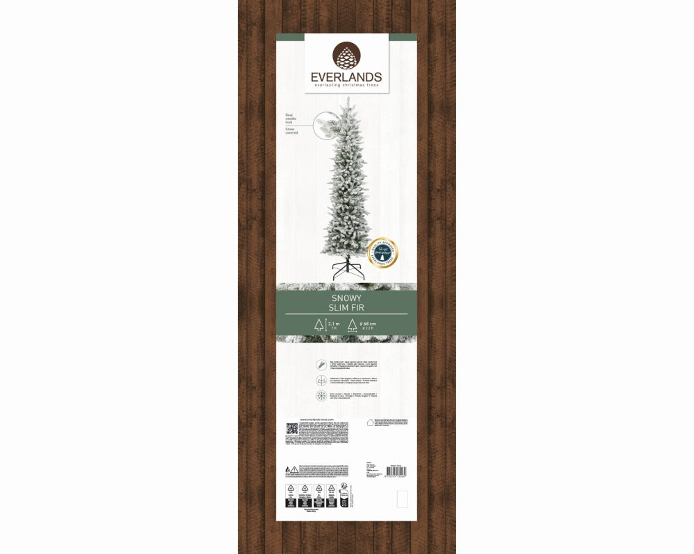 Slim Fir Snowy kunstkerstboom 210xø68cm | wit/met sneeuw