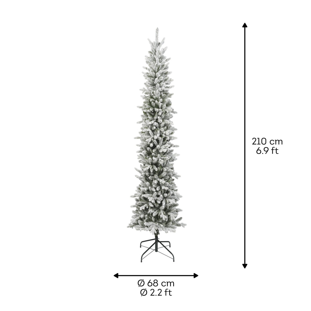 Slim Fir Snowy kunstkerstboom 210xø68cm | wit/met sneeuw