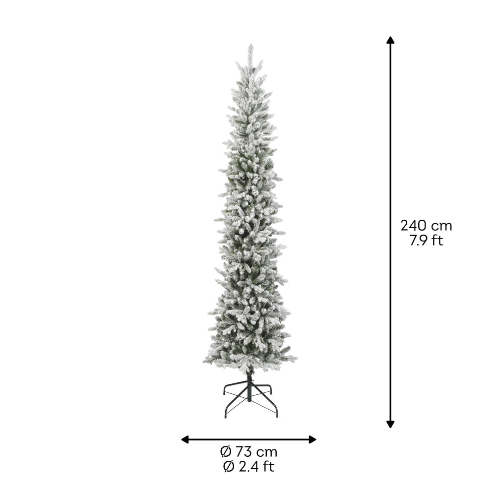 Slim Fir Snowy kunstkerstboom 240xø73cm | wit/met sneeuw