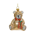 Kersthanger beer met pakjes | plastic | goud | 9,8cm