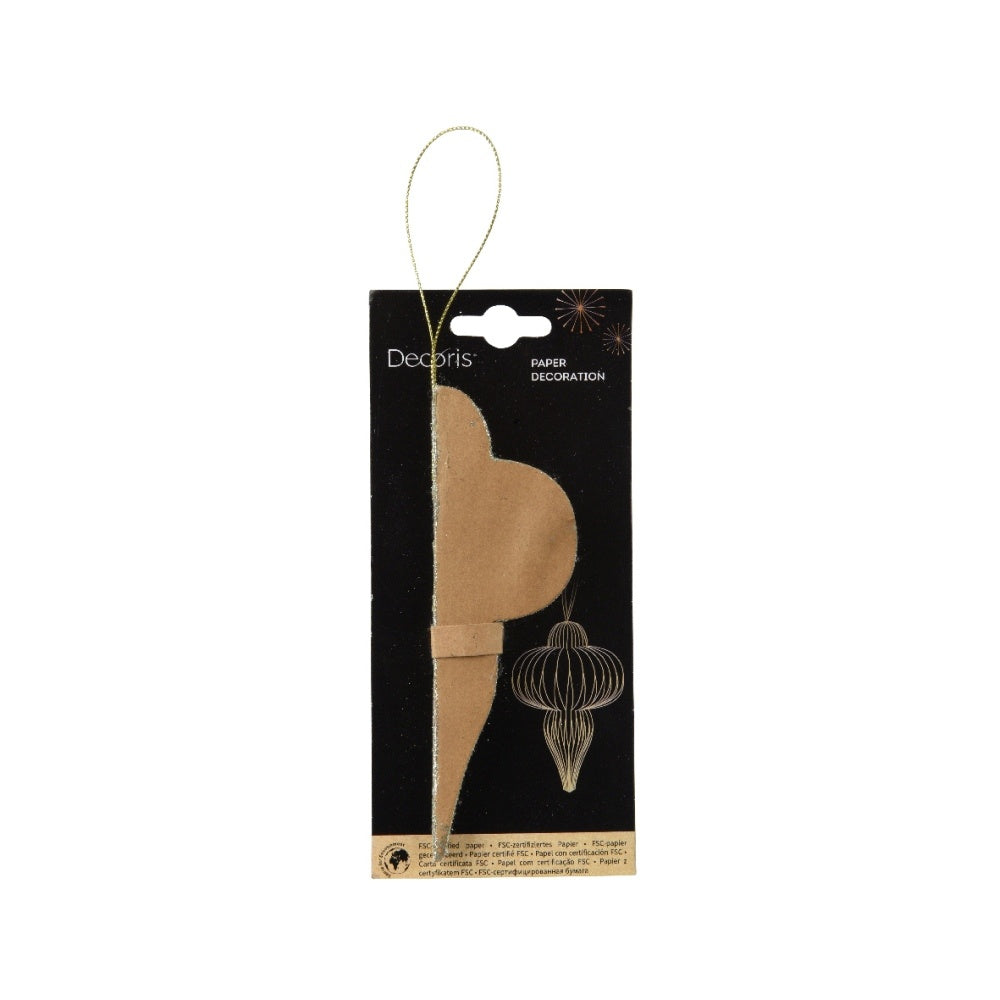 Kersthanger | papier | ornament vorm | bruin | 15cm