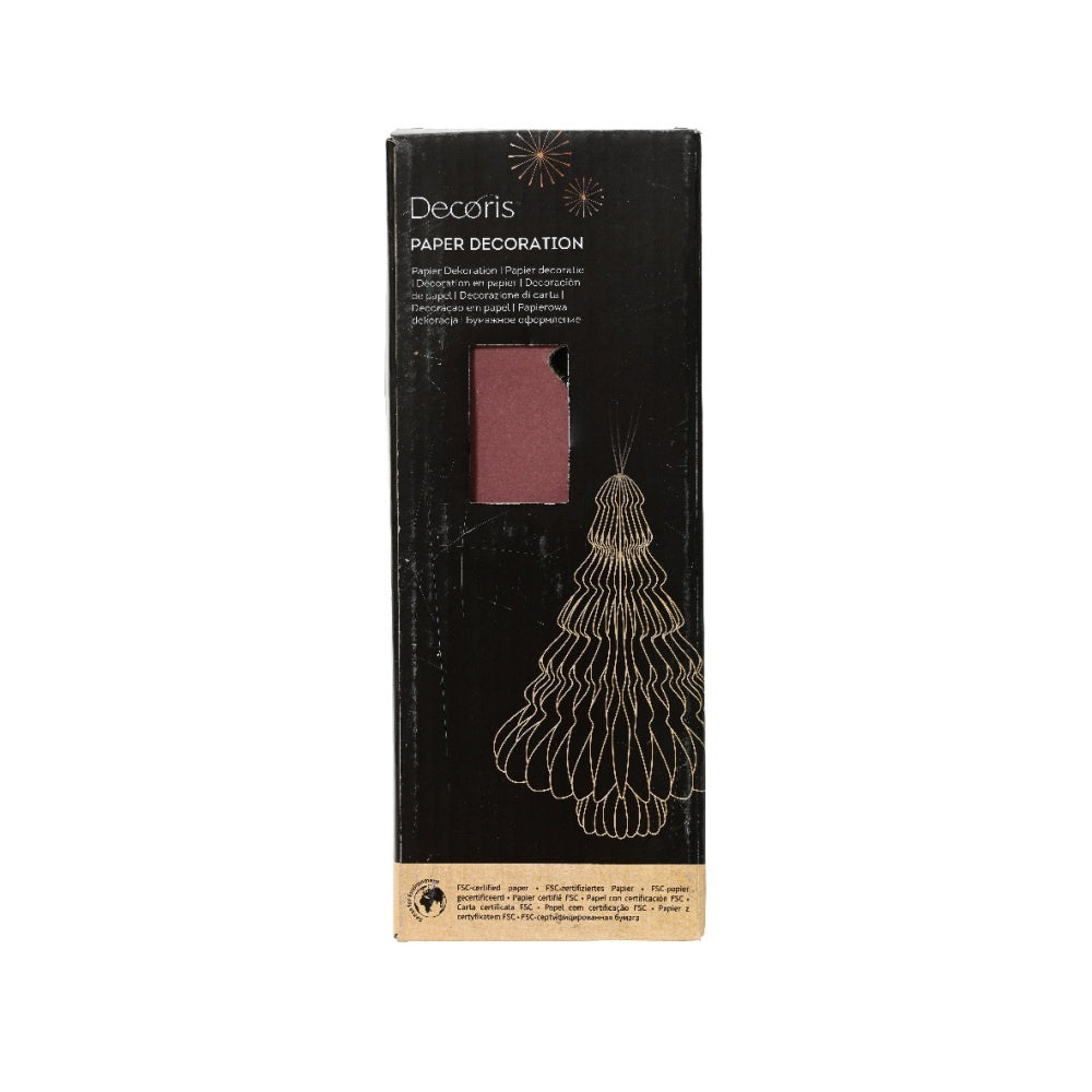 Papieren kerstbal | kerstboom | ossenbloed | 20cm