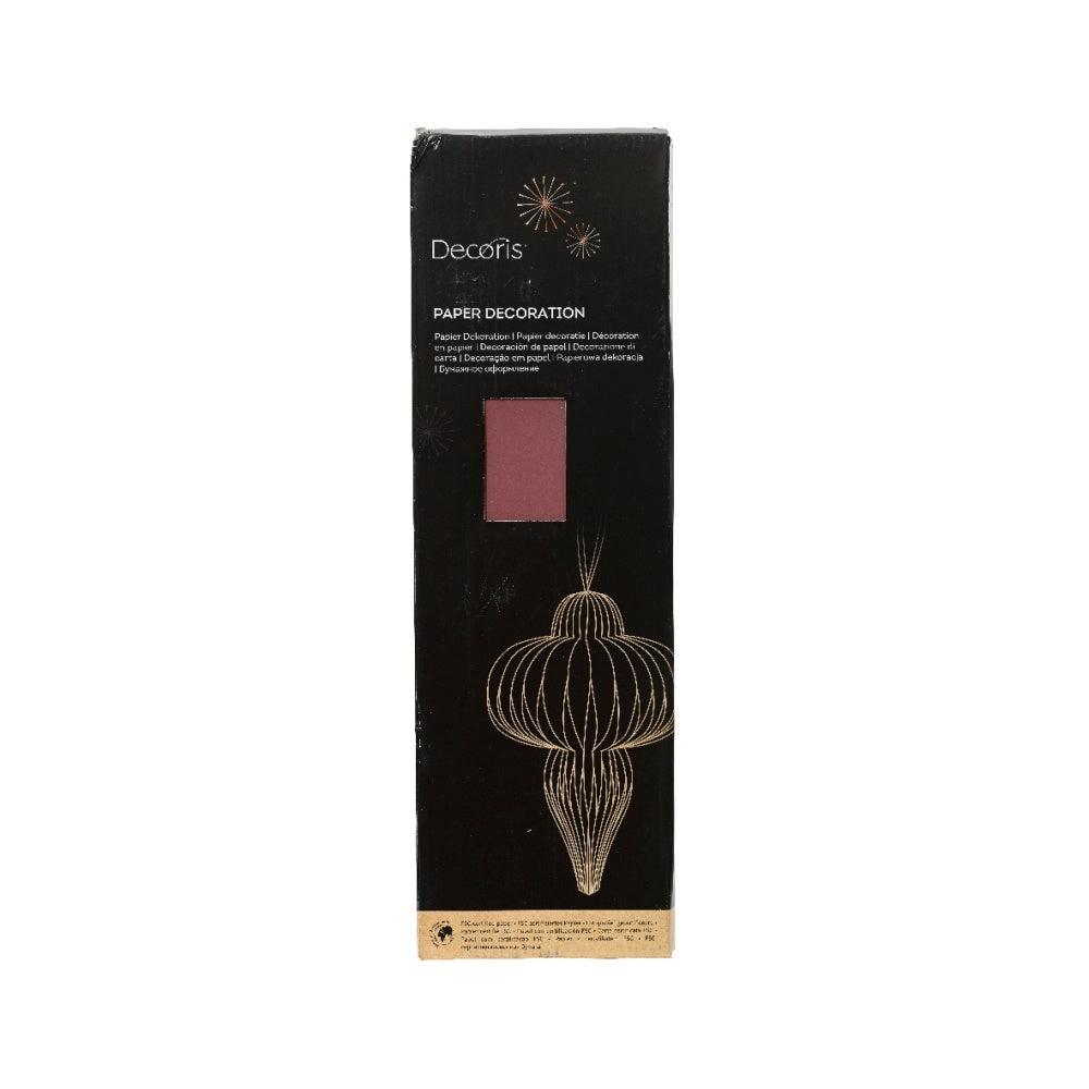 Kersthanger | papier | ornament vorm | ossenbloed | 40cm
