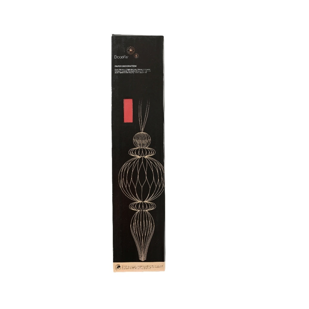 Kersthanger | papier | ornament vorm | rood | 80cm
