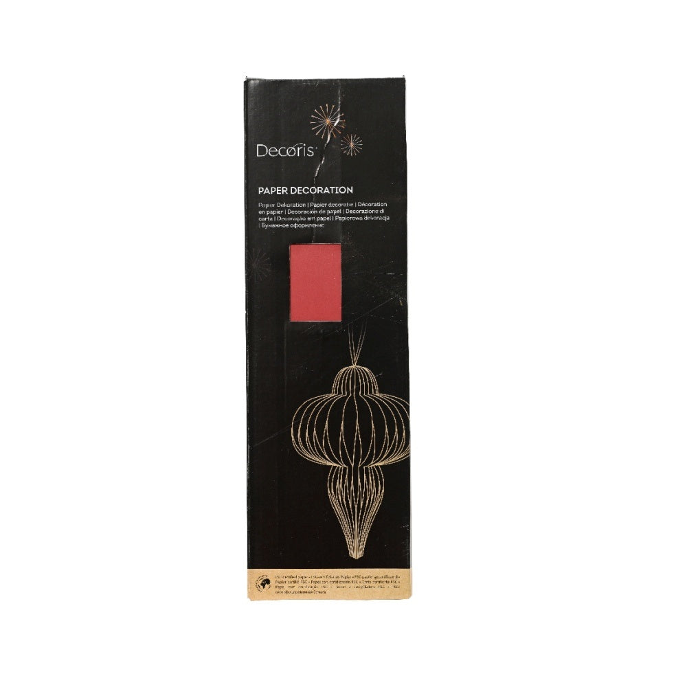 Kersthanger | papier | ornament vorm | rood | 40cm