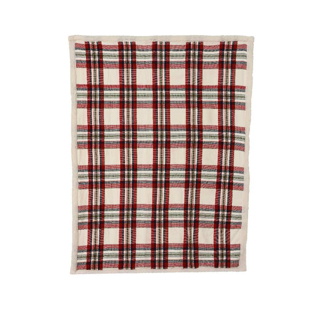 Kerstkleed geruit | wit/rood | 170x130cm