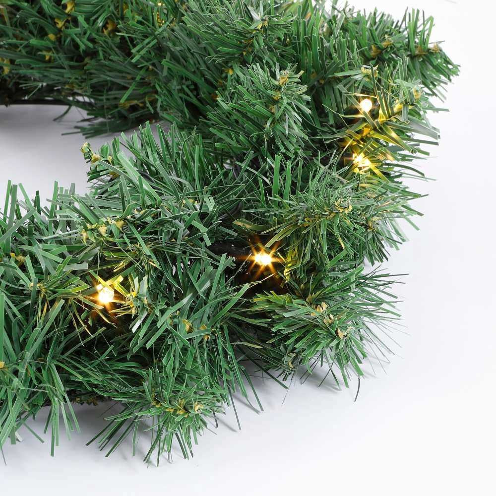 Norton kerstkrans | groen met LED lampjes | 45cm
