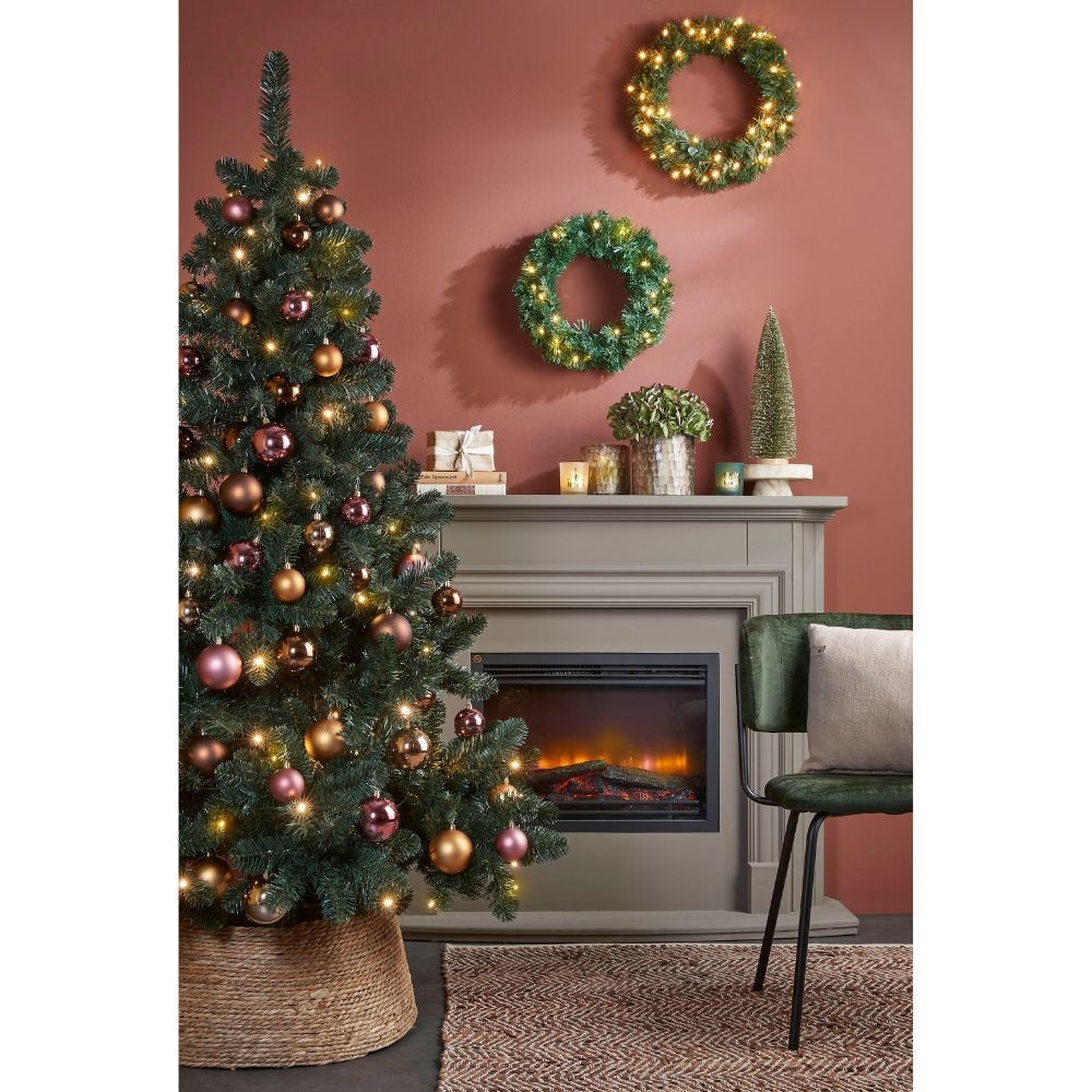 Norton kerstkrans | groen met LED lampjes | 45cm