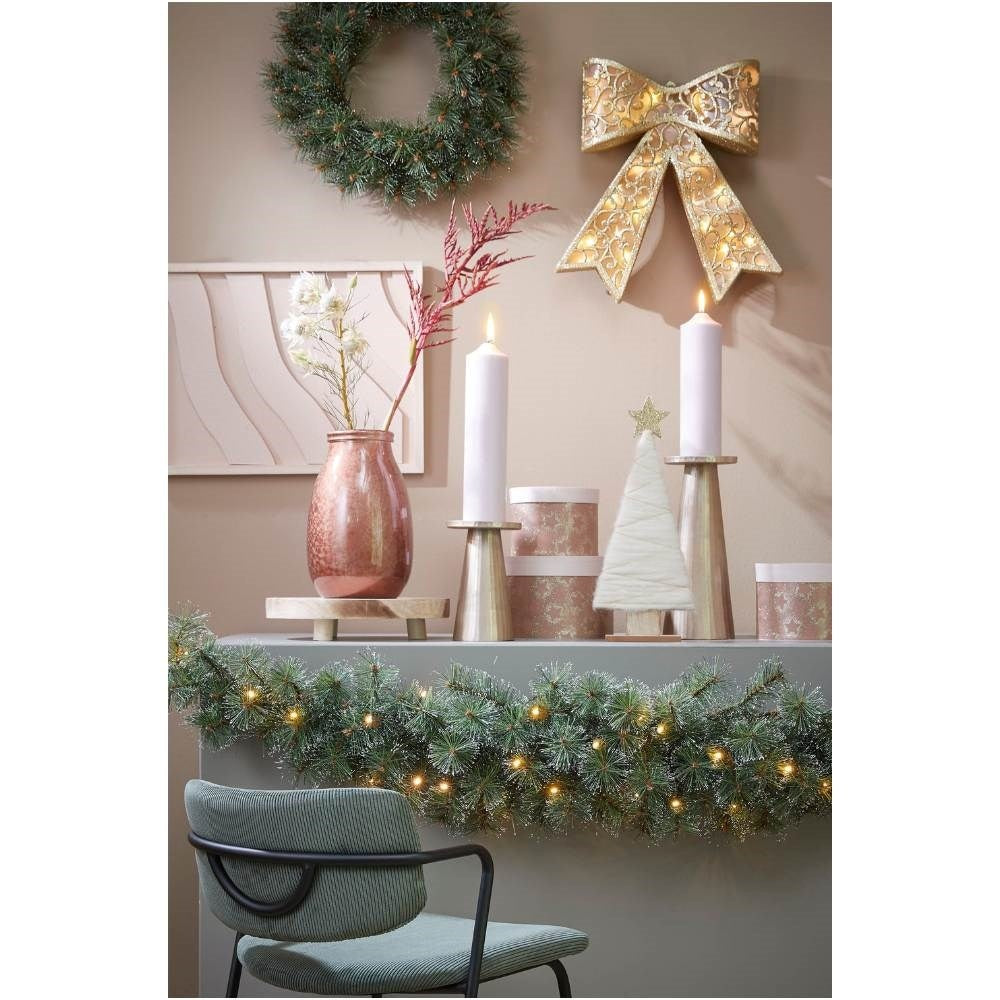 Glendon kerstkrans | groen met bevroren details | 60cm