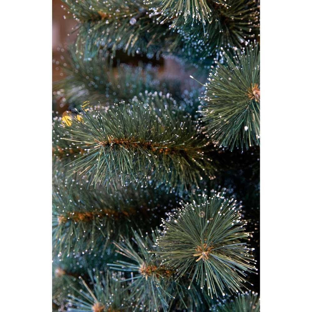 Glendon kerstguirlande | groen met bevroren details & LED lampjes | 180cm