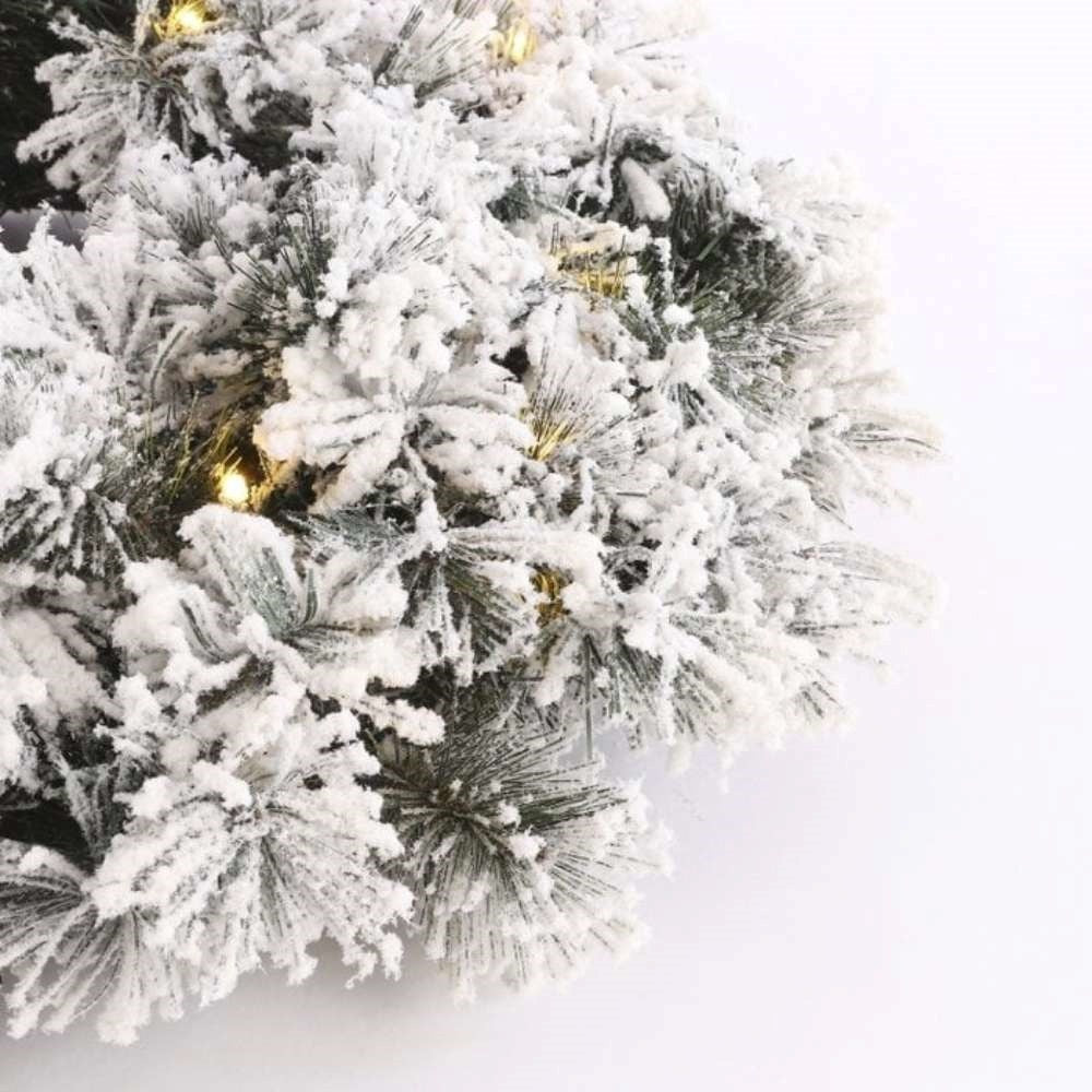 Dinsmore kerstkrans | wit/met sneeuw | 45cm