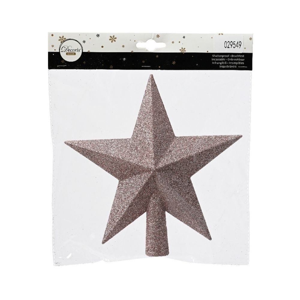Piek van kunststof | glitter | poederroze | 21cm