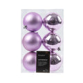 Kerstballen set 6-delig | fris lila | kunststof/onbreekbaar | 8cm