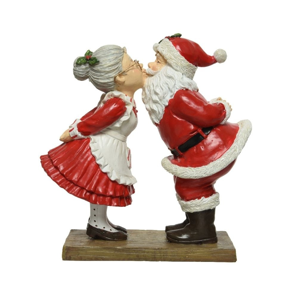 Kerstman kust kerstvrouw | porselein | rood/wit | 20cm