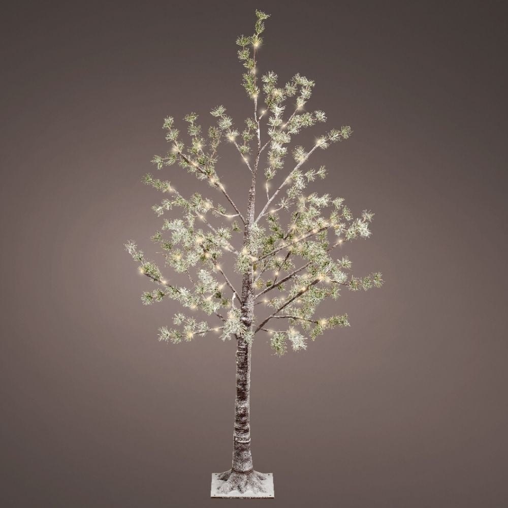 Boom met LED lampjes voor buiten | plastic | groen | warm wit | 150cm