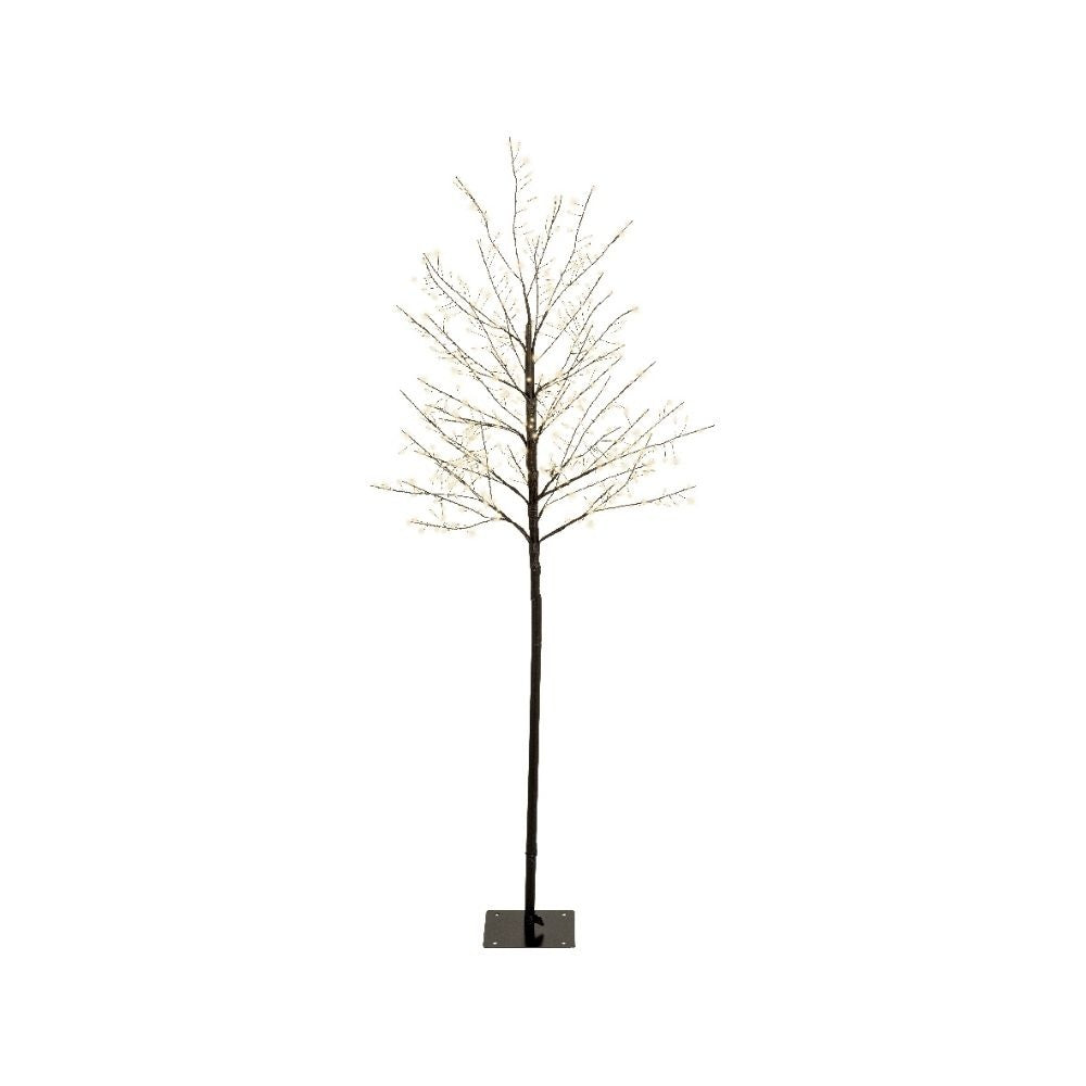 Metalen kerstboom met LED lampjes | geschikt voor buiten | zwart/warm wit | 150cm
