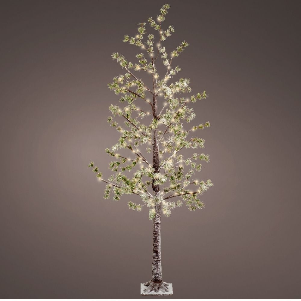 Boom met LED lampjes voor buiten | plastic | groen | warm wit | 180cm