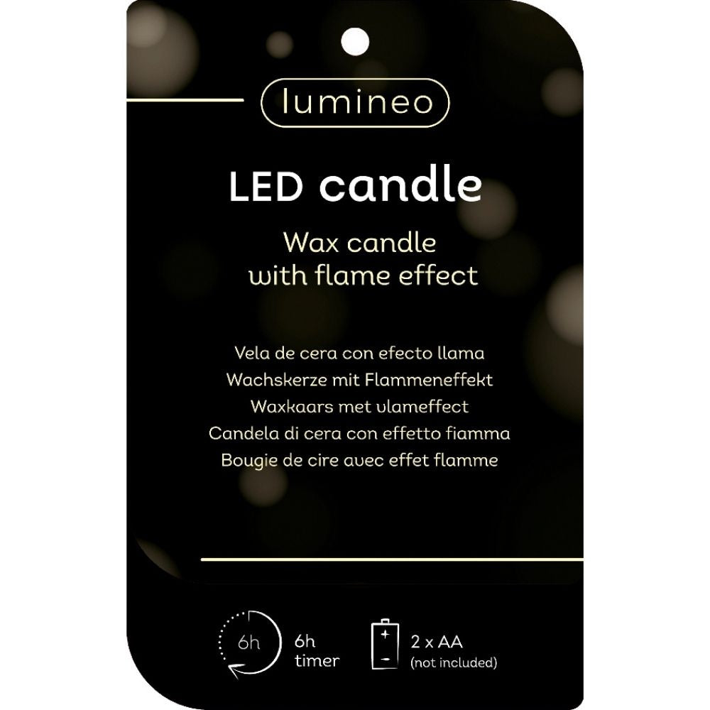 LED kaars | wax | crème/warm wit | ø7,7x14,6cm