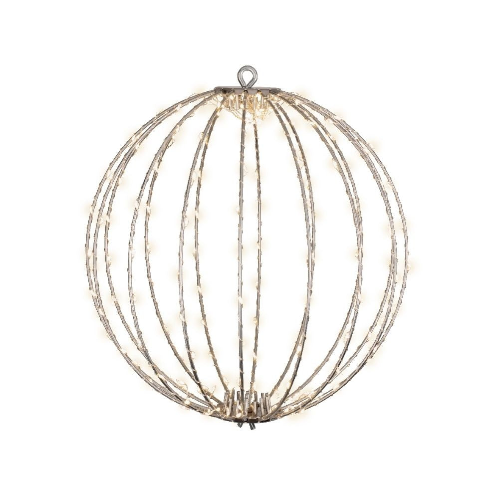Metalen bal met LED lampjes | geschikt voor buiten | wit/warm wit | 38cm