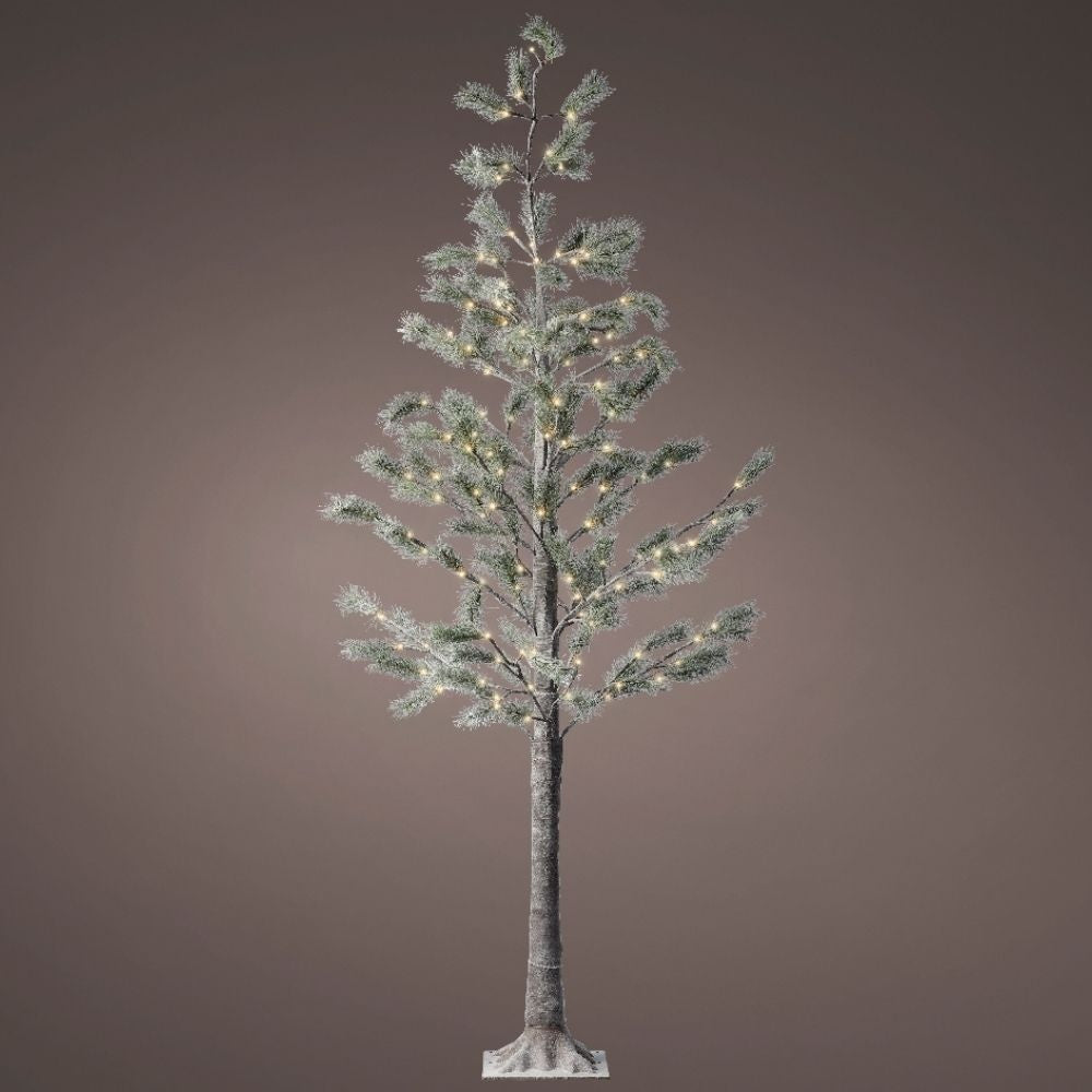 Boom met LED lampjes voor buiten | plastic | groen | warm wit | 210cm