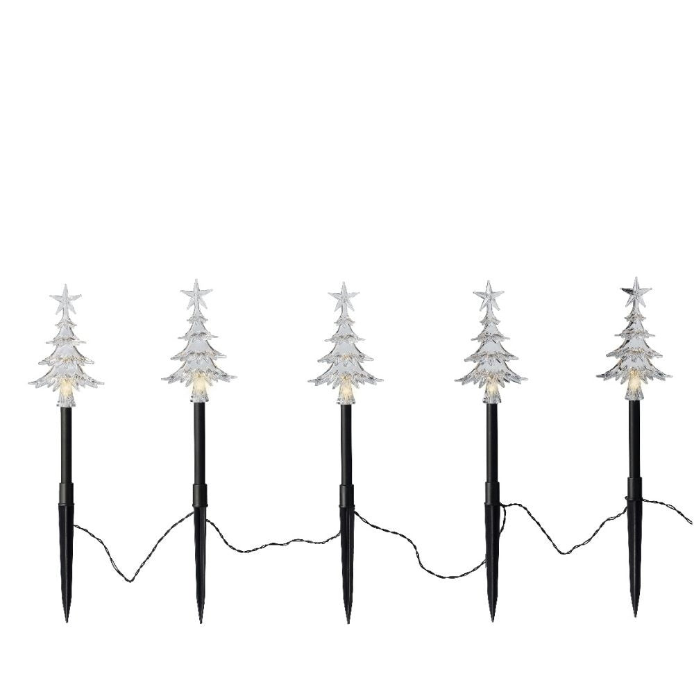 LED tuinsteker set van 5 | geschikt voor buiten | zwart/warm wit