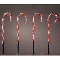 Zuurstok tuinsteker met LED lampjes set van 4 | geschikt voor buiten | incl. 8 functies | zwart | warm wit | 25cm