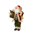 Kerstman pop in klassieke outfit met cadeau zak | polyester | groen/rood | 45cm