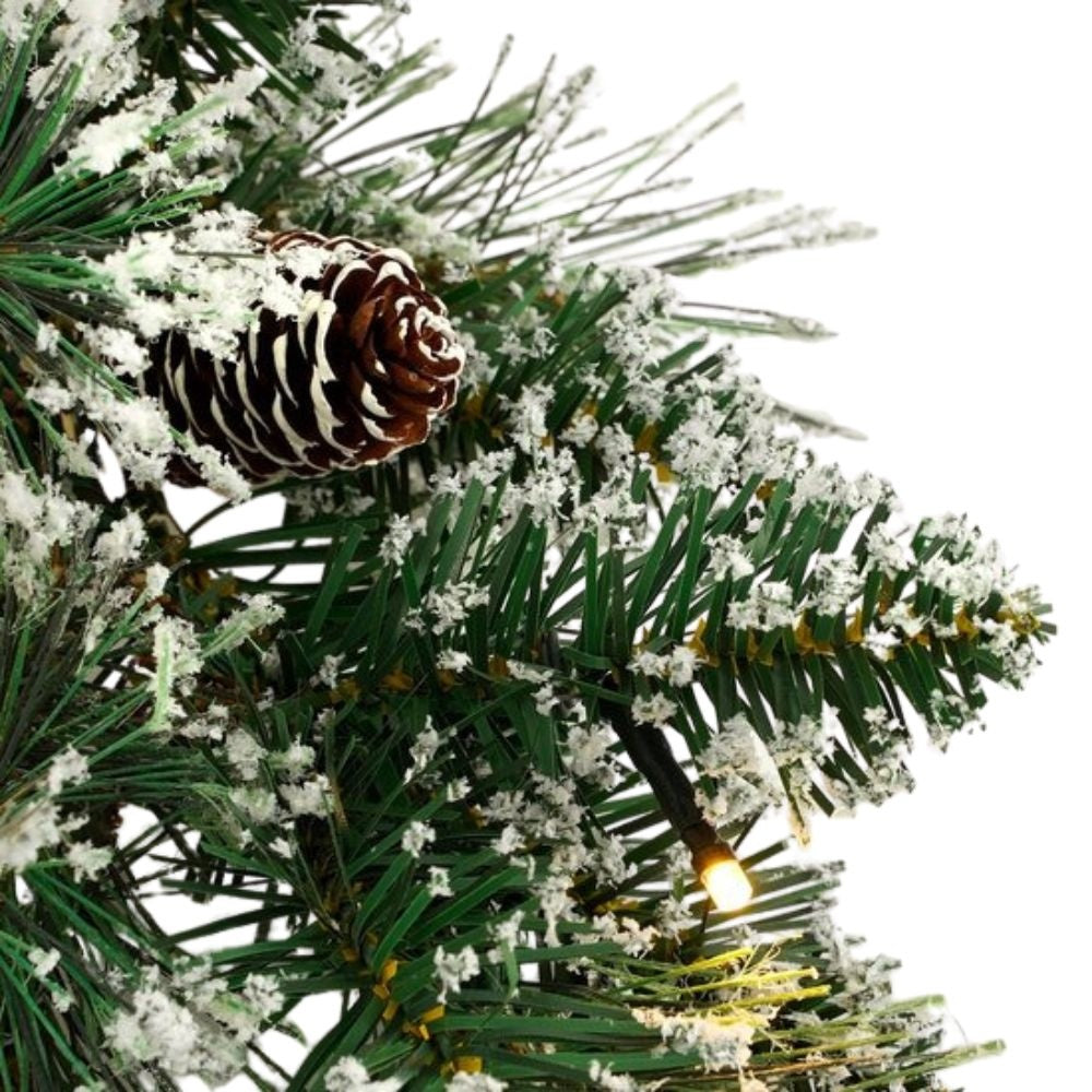 Vandans kerstguirlande | groen met LED lampjes & dennenappels | 180cm