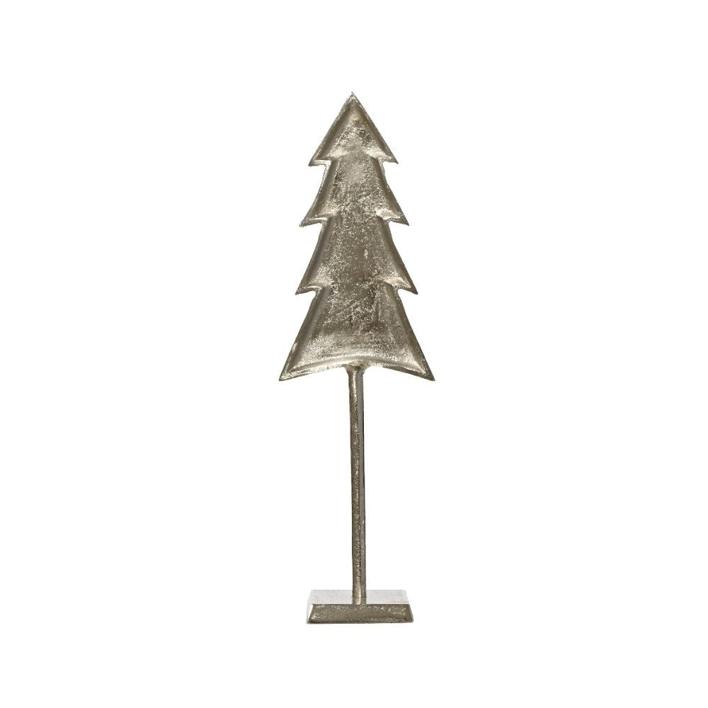 Mini kerstboom decoratie | aluminium | zilver | 11cm