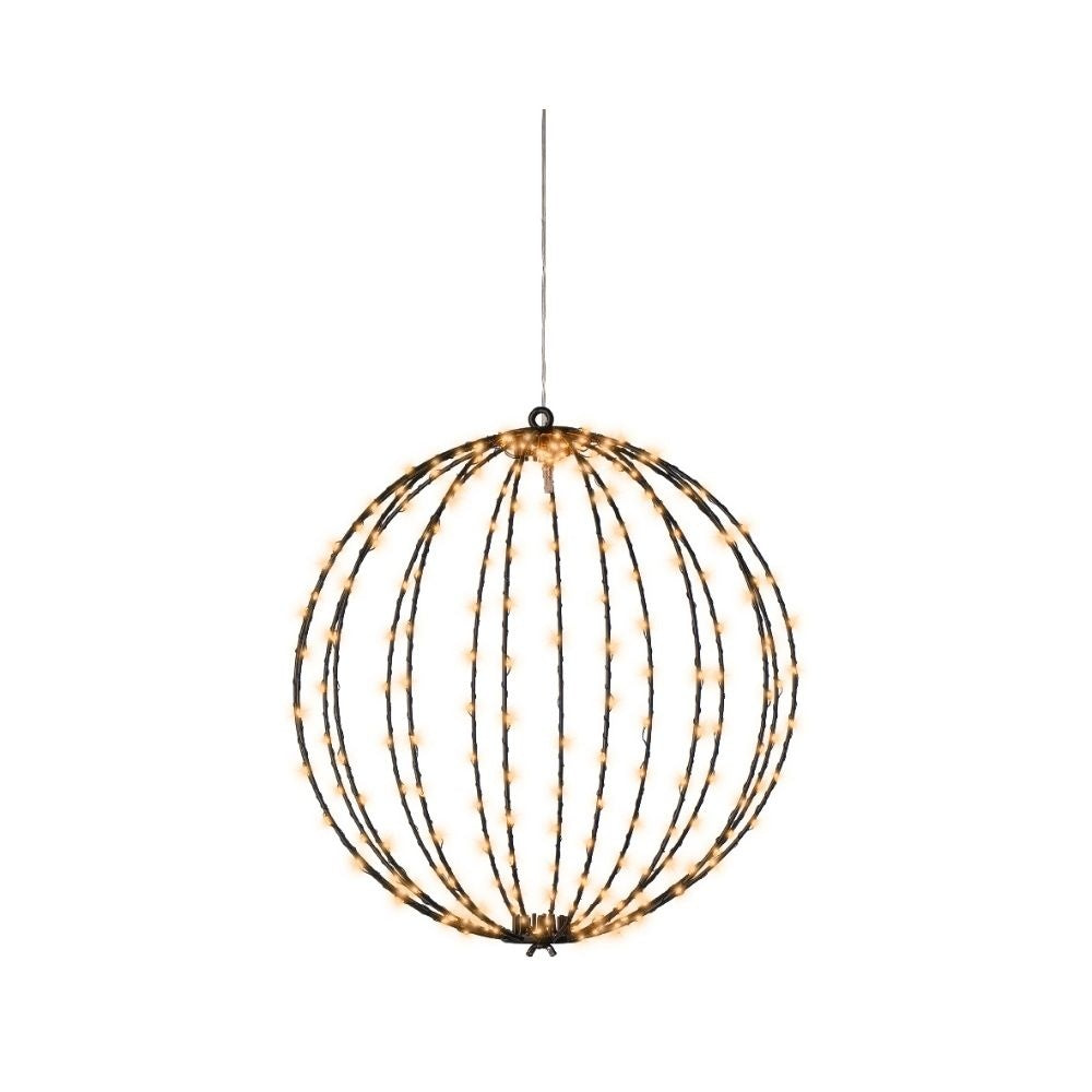 Metalen frame met LED lampjes | geschikt voor buiten | zwart/klassiek warm | 38cm