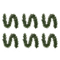 Glendon kerstguirlande set van 6 | groen met bevroren details | 270cm