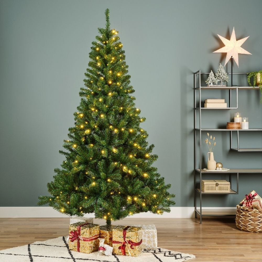 Monarch Pencil kunstkerstboom smal 240xø146cm | groen met 400 LED lampjes
