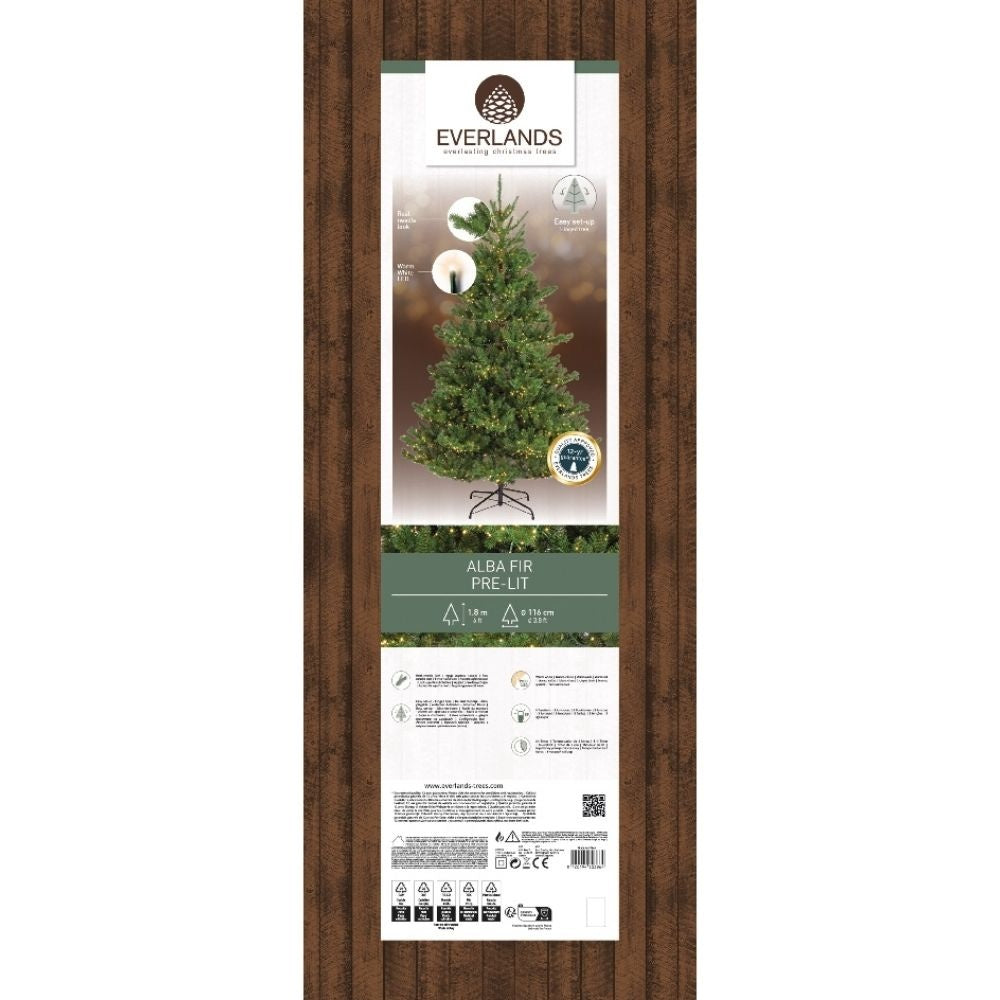 Alba Fir kunstkerstboom 180xø116cm | groen met 1700 LED lampjes