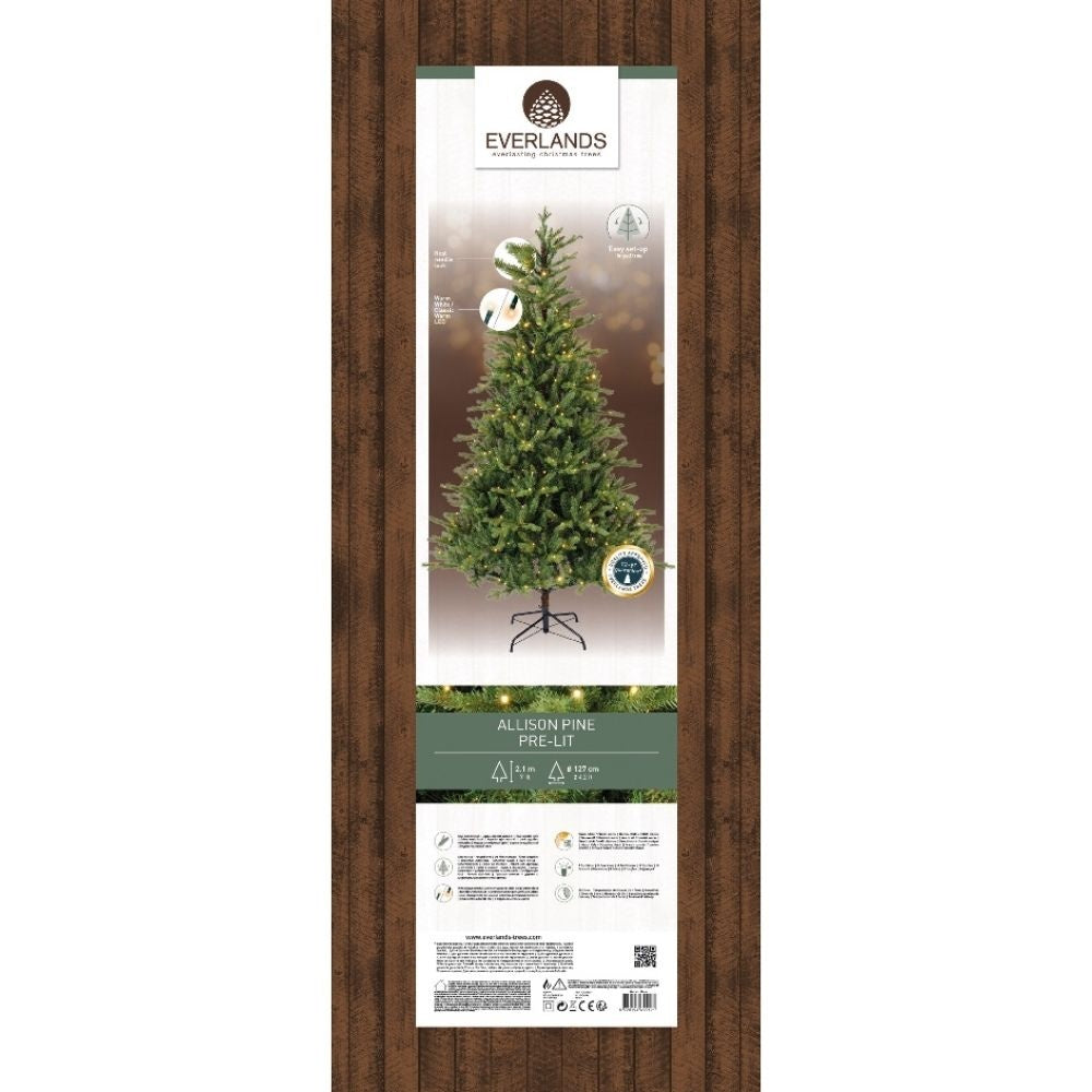 Allison Pine kunstkerstboom 210xø127cm | groen met 430 LED lampjes