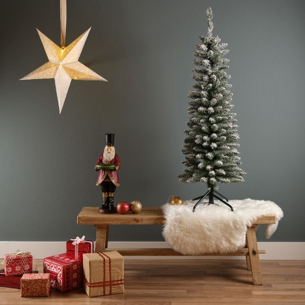 Pencil Pine Snowy kunstkerstboom smal 180xø50cm | wit/sneeuw