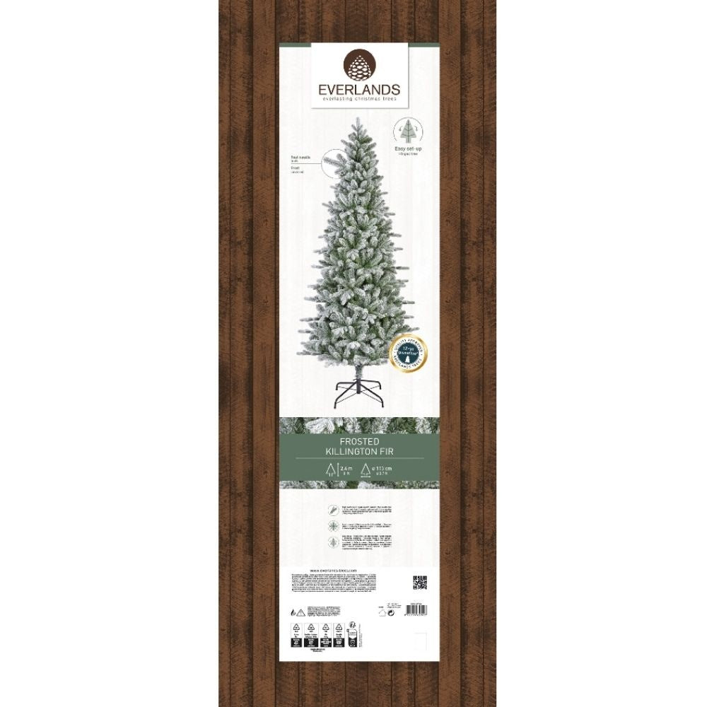 Killington Fir kunstkerstboom smal 240xø113cm | wit/met sneeuw