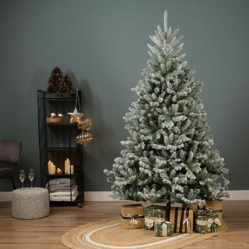 Alba Fir kunstkerstboom 180xø116cm | wit/met sneeuw