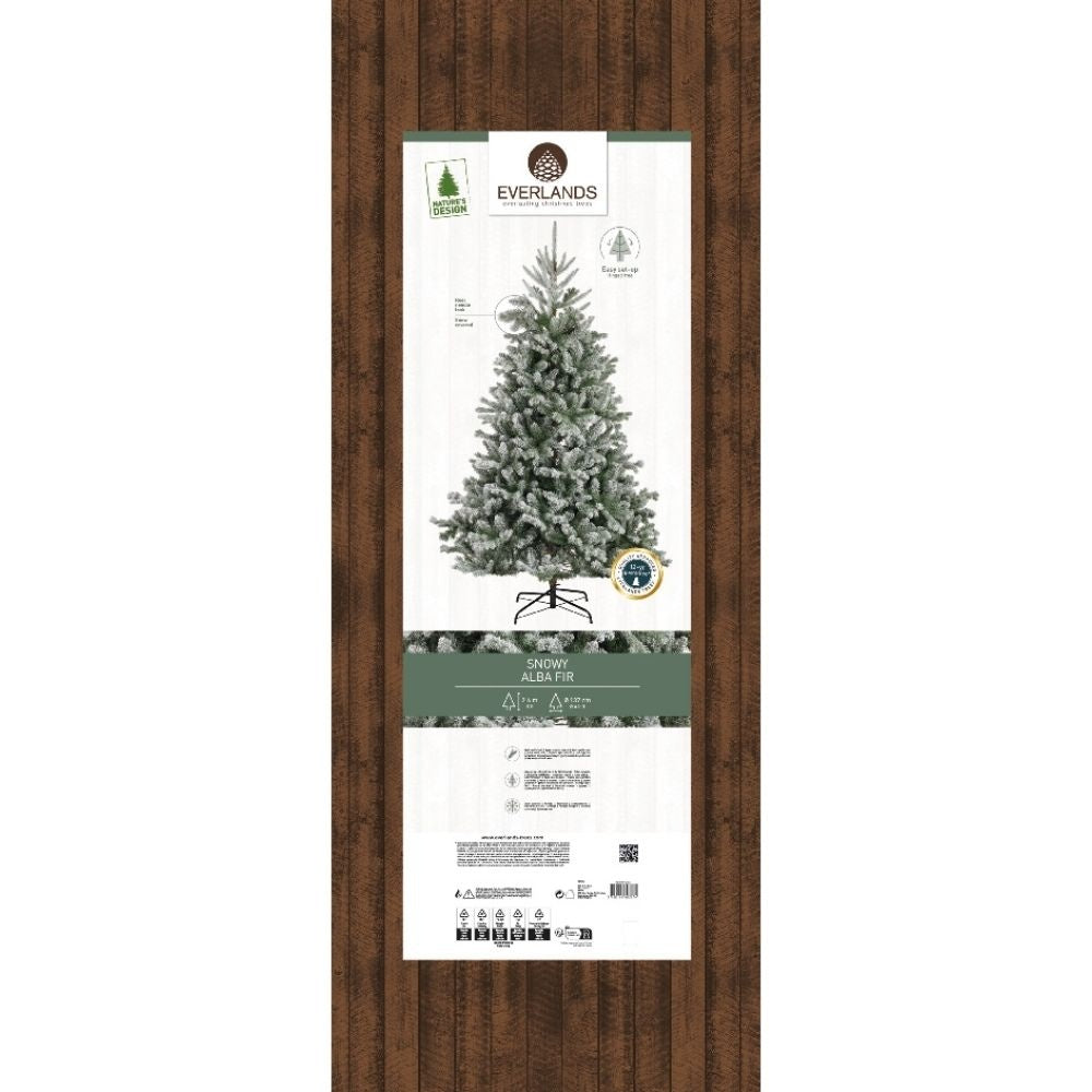 Alba Fir kunstkerstboom 240xø137cm | wit/met sneeuw