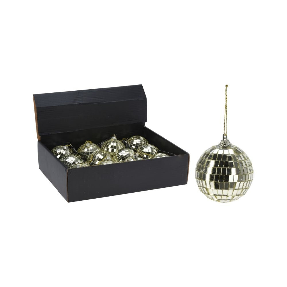 Kerstbal | spiegelend | champagne goud | 6cm