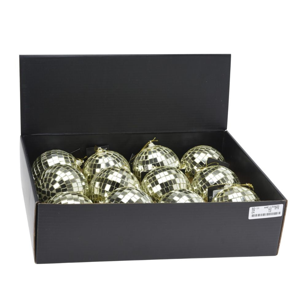 Kerstbal | spiegelend | champagne goud | 8cm