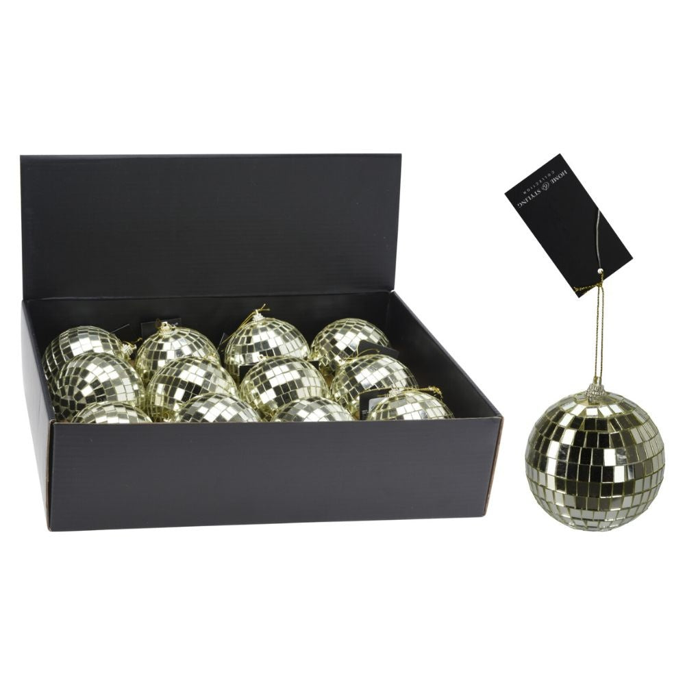Kerstbal | spiegelend | champagne goud | 8cm